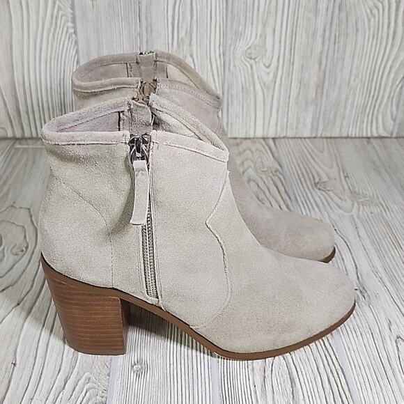 Asos Taupe Leather Suede Ankle Boots Womens Size 7 - Picture 2 of 13